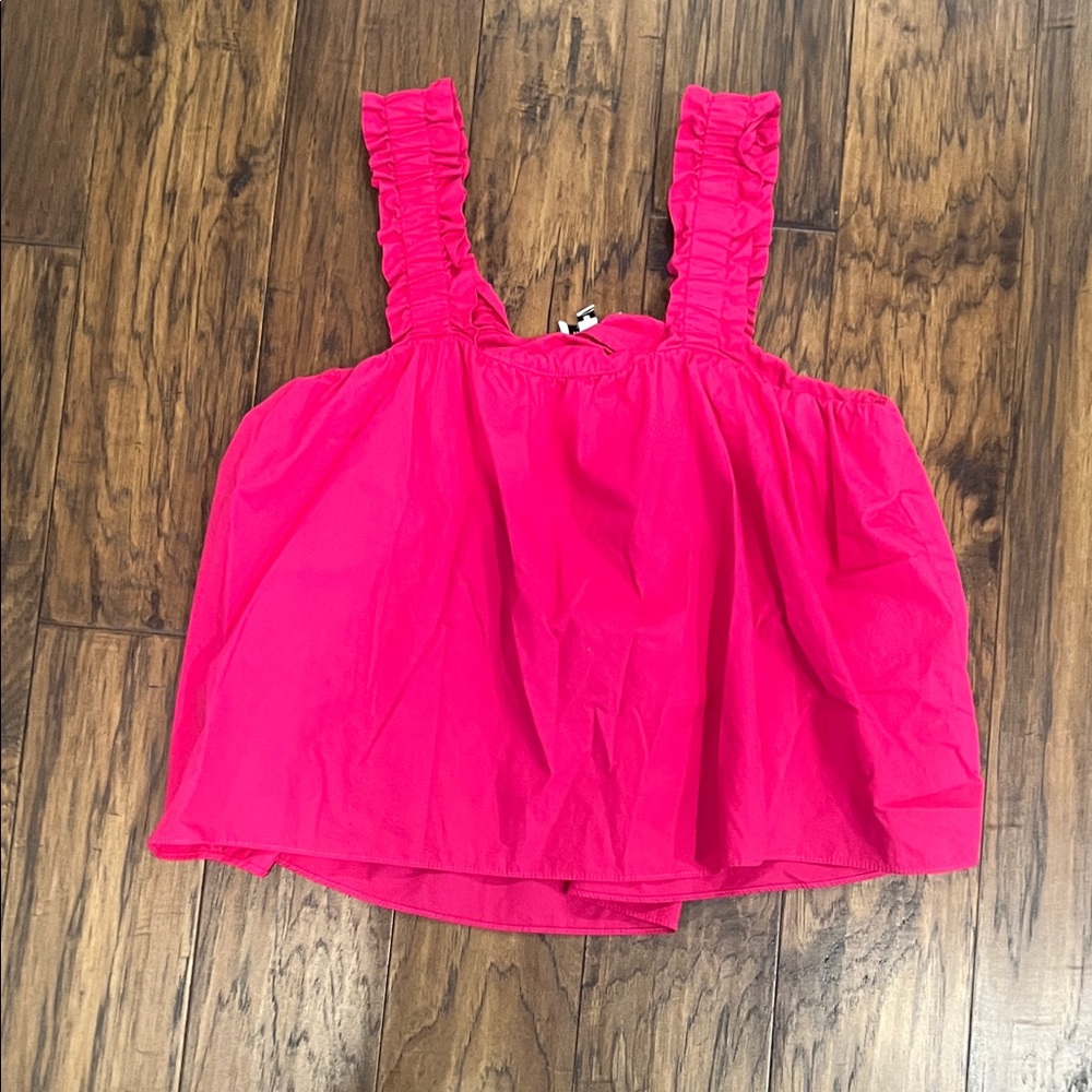Pink Ruffled Strap Top